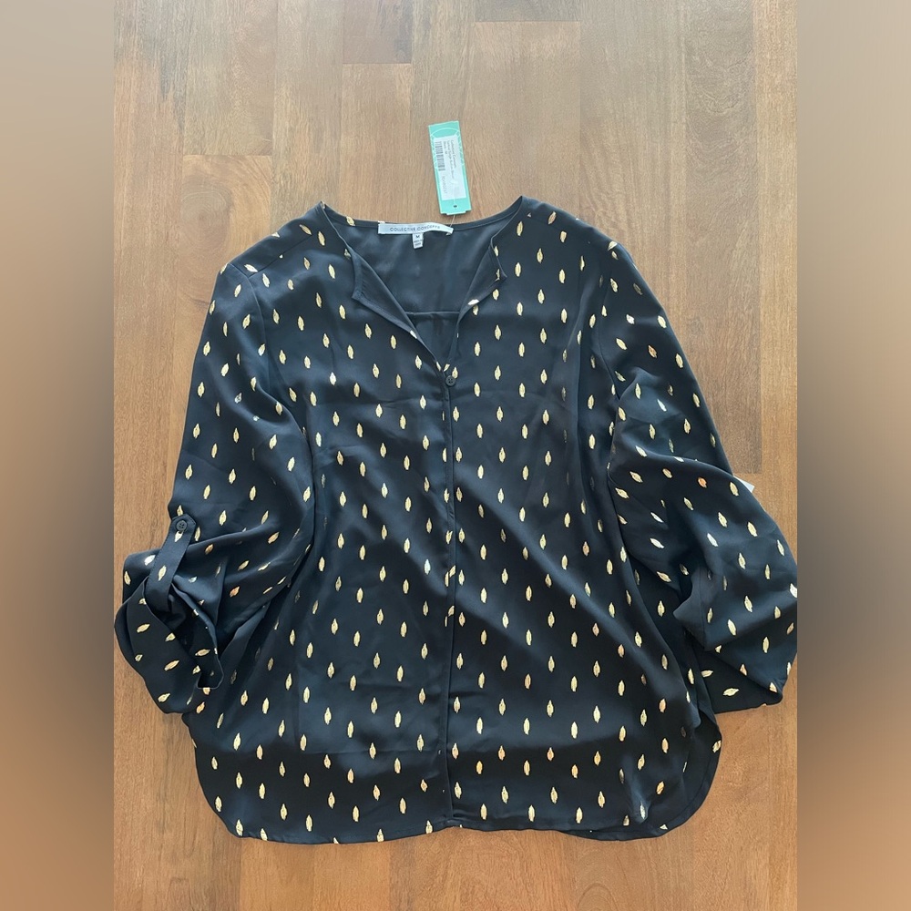 NWT black and gold collective concepts blouse